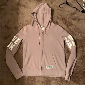 VS PINK zip up light purple hoodie